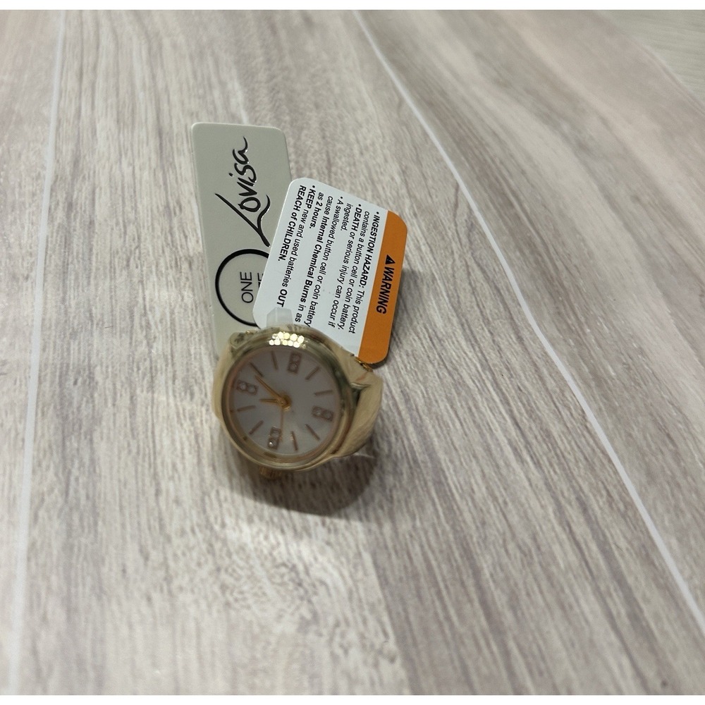 Lovisa Gold Tone Ring Watch Women's Quartz Analog Finger Watch New With Tags